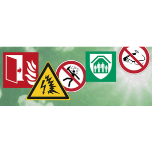 10 nouveaux pictogrammes de sécurité ISO 7010 sur des matériaux durables