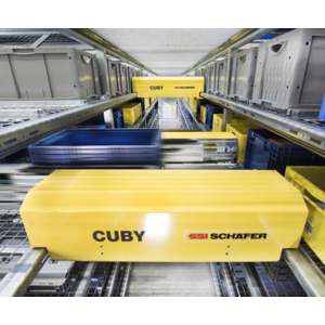 Système de navette «Cuby» de SSI Schäfer pour bacs et cartons