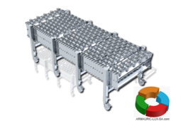 Convoyeur extensible longueur à rouleaux libres 