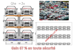 Rack voitures pour casse automobile 