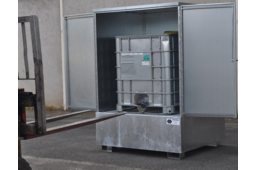 Abri de stockage avec rétention pour cubitainer 1000 litres