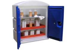 Armoire polyéthylène étagères inox pour le stockage de produits corrosifs