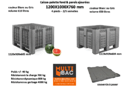 Caisse-palette 1200X1000X760 mm qualité alimentaire et congélation