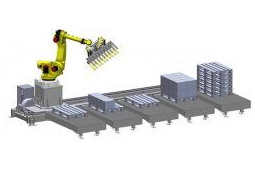 Robot de palettisation et de préparation de commandes sur rail