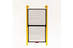 Porte verticale "guillotine" pour cloison grillagée de protection