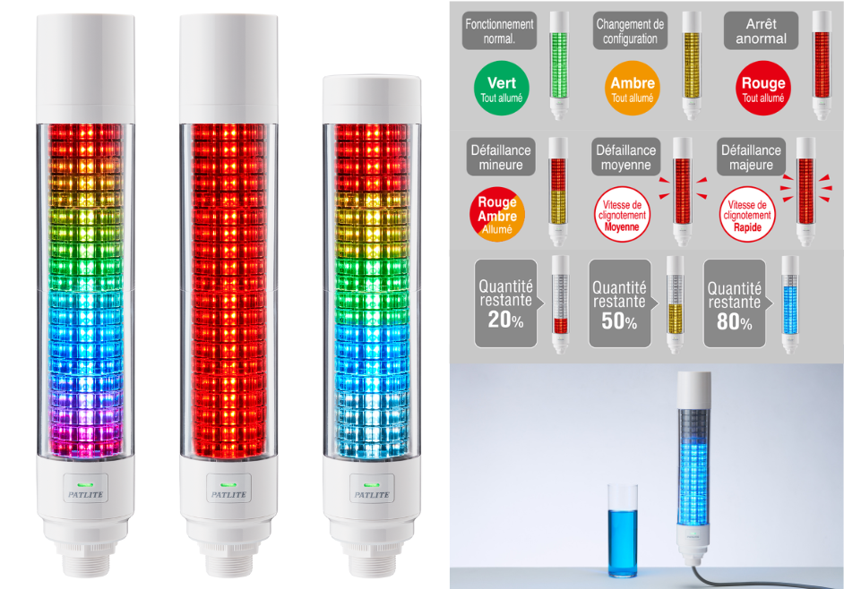 Colonne lumineuse multicolore IO-Link programmable - LB6 - PATLITE