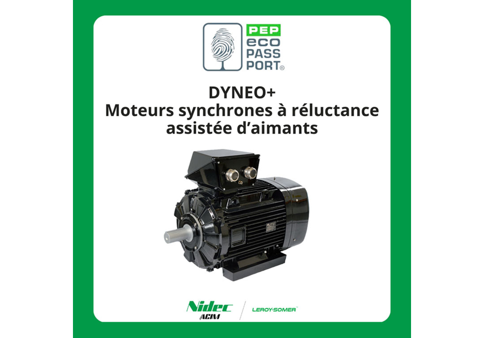 Le moteur ultra premium IE5 Dyneo+ de Nidec Leroy-Somer labellisé PEP ecopassport®