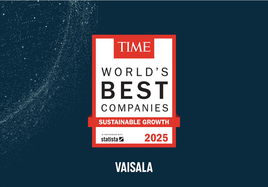 Vaisala reconnue dans la nouvelle étude "World’s Best Companies – Sustainable Growth" de TIME Magazine.