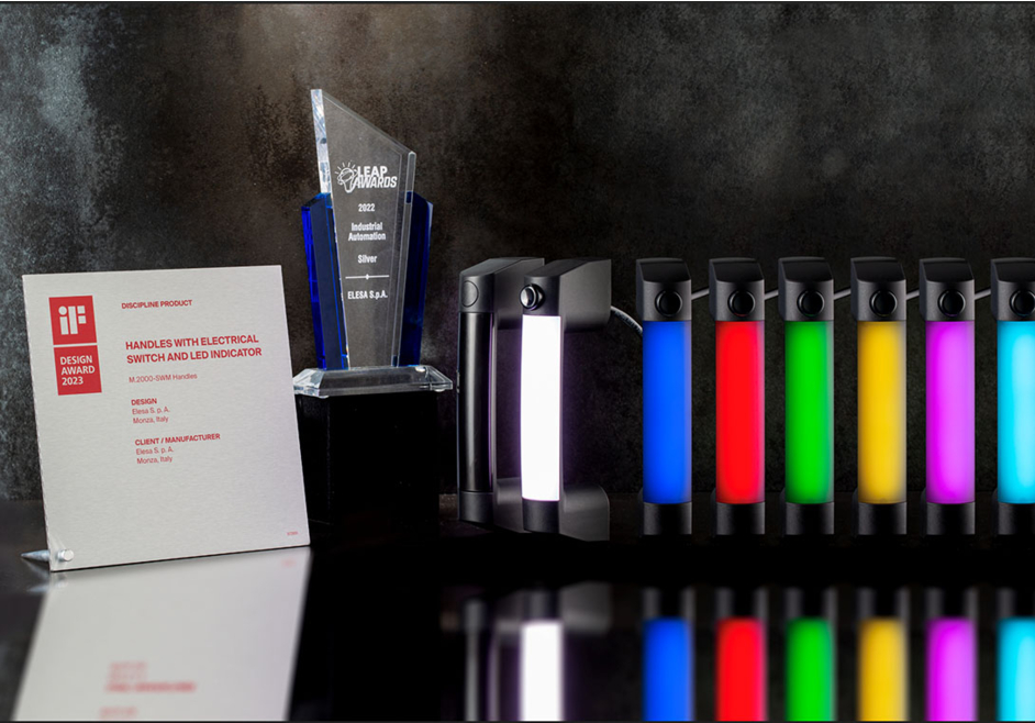 Elesa reçoit un prix pour le design de sa nouvelle poignée avec interrupteur monostable et voyant LED