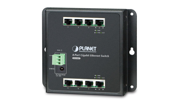 Switch Gigabit Ethernet pour montage mural WGS-803