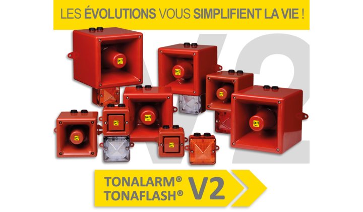 Nouvelle version des sirènes électroniques TONALARM® V2 et des combinés TONAFLASH®V2