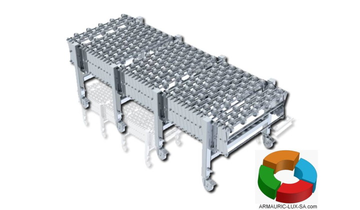Convoyeur extensible longueur à rouleaux libres 