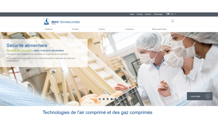 BEKO TECHNOLOGIES, le spécialiste d’air comprimé industriel, lance son nouveau site web