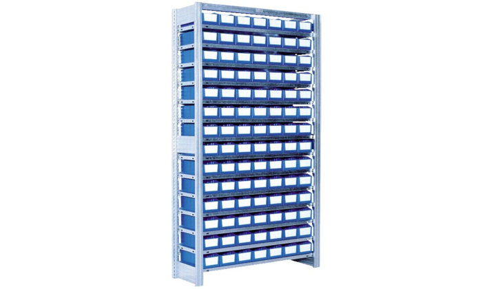 Rayonnages à tablettes avec bacs PK