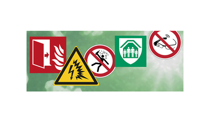 10 nouveaux pictogrammes de sécurité ISO 7010 sur des matériaux durables