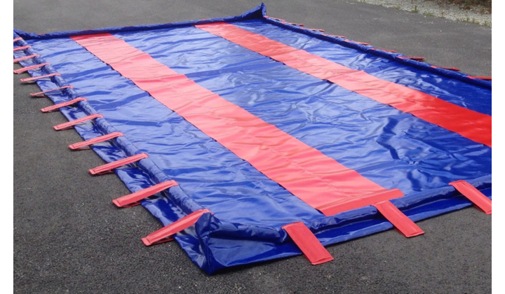 Aire de lavage souple pliable pour véhicules de chantier
