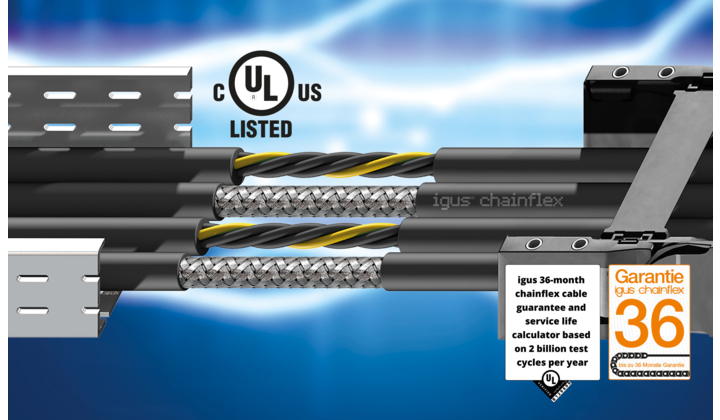 Les nouvelles séries de câbles de commandes igus CF150.UL et CF160.UL certifiées UL MTW/TC-ER