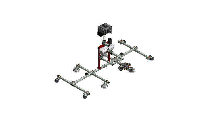 Manipulateur 8 ventouses pour levage de surfaces en verre