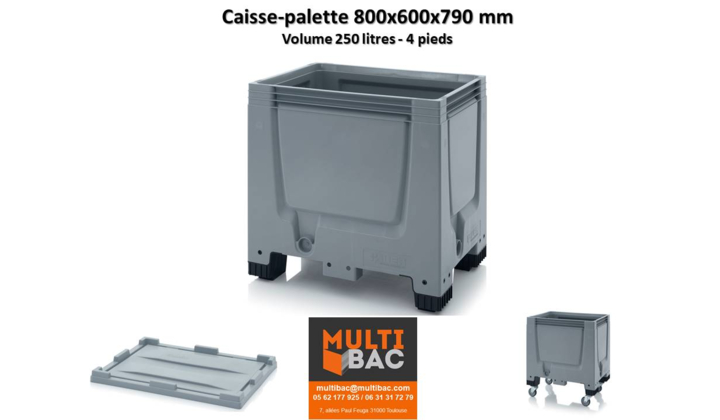 Caisse-palette 800x600x790 mm sur 4 pieds