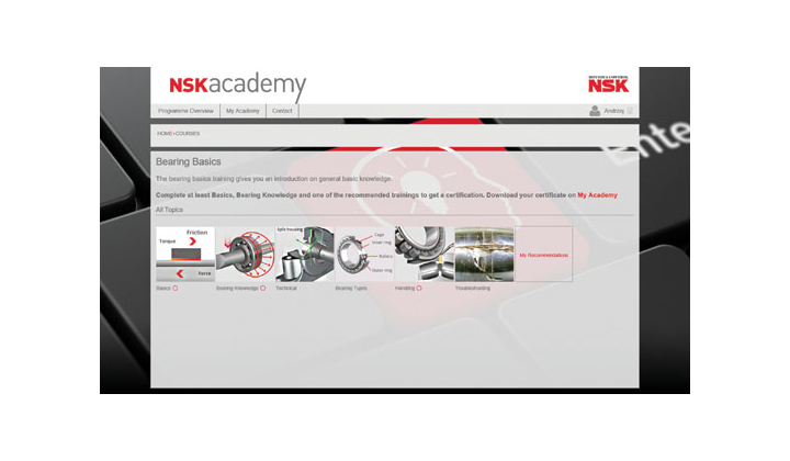 NSK Europe lance l´Académie NSK, une nouvelle plate-forme de formation en ligne 