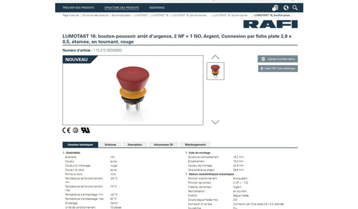 Le nouveau catalogue électronique de RAFI est en ligne: Plus de 5 000 composants électromécaniques