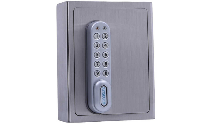 Boîte de clés à code électronique en acier inoxydable à 1 casier 