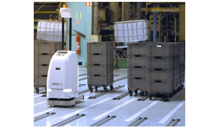SHERPA-D, un robot mobile autonome dédié au transport de piles de bacs