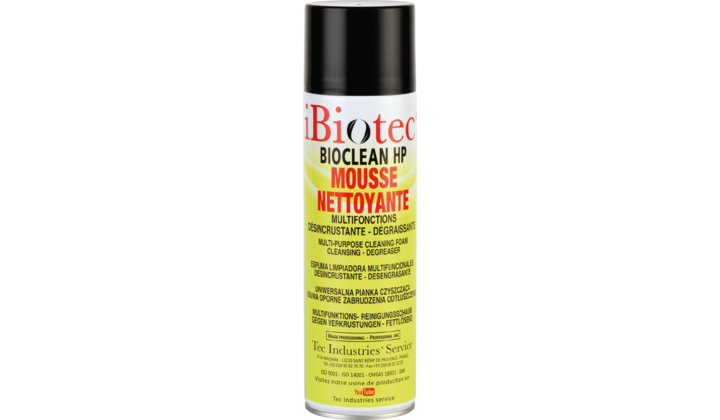 Aérosol lubrifiant nettoyant spécial inoxydables ibiotec BIOCLEAN