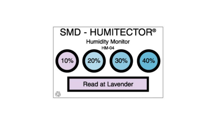 Carte indicatrice d'humidité réversible