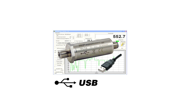 Capteur de pression à sortie USB, de 2,5 à 2000 bar