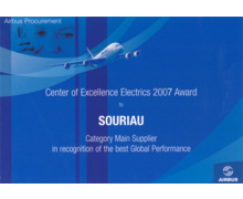 SOURIAU reçoit le prix AIRBUS du meilleur fournisseur 
