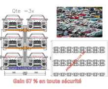 Rack voitures pour casse automobile 