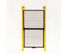 Porte verticale "guillotine" pour cloison grillagée de protection