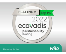 ECOVADIS décerne la médaille de platine au Groupe Wilo